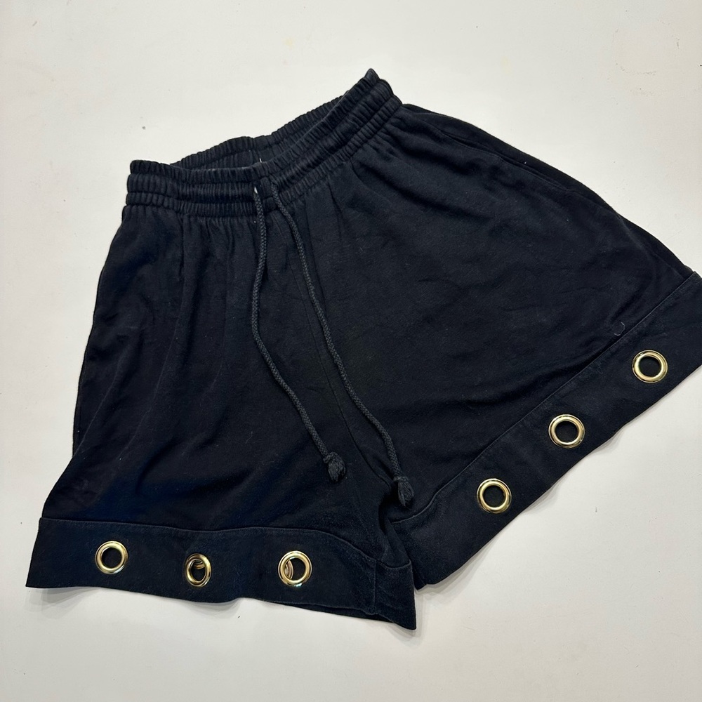 Y2K Black Shorts with Gold Eyelets Womens Size Small Vintage 90’s